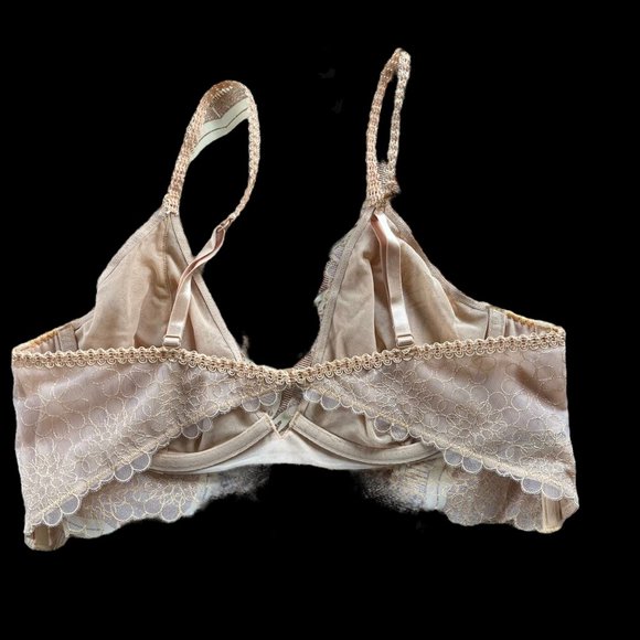Intimately Free People Nude Lace Floral Embroidered Lingerie Bra 36C - Picture 4 of 5